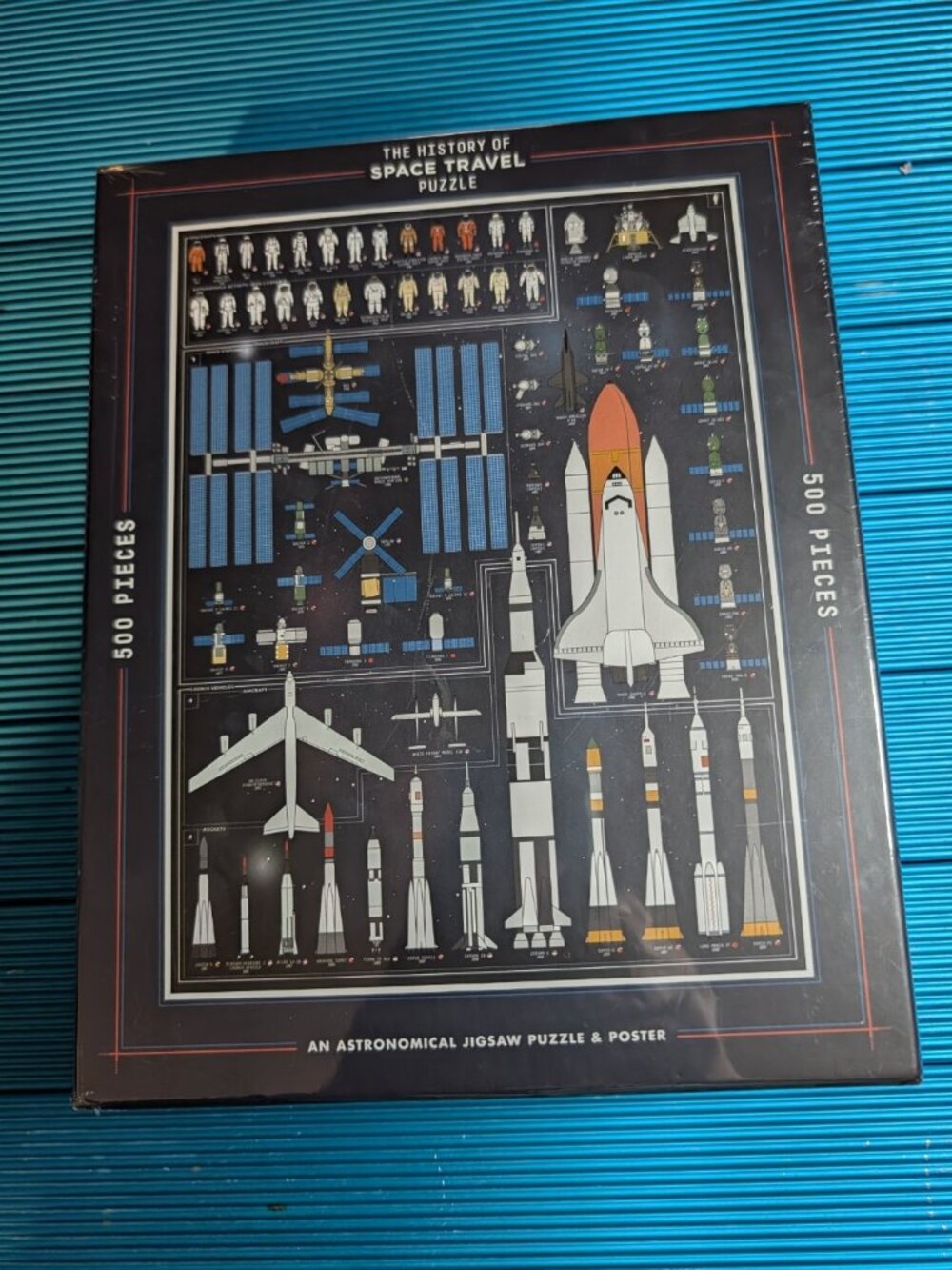 The History of Space Travel Puzzle: Astronomical 500-Piece Jigsaw Puzzle NEW